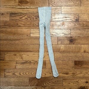 Gray Ribbed Tights